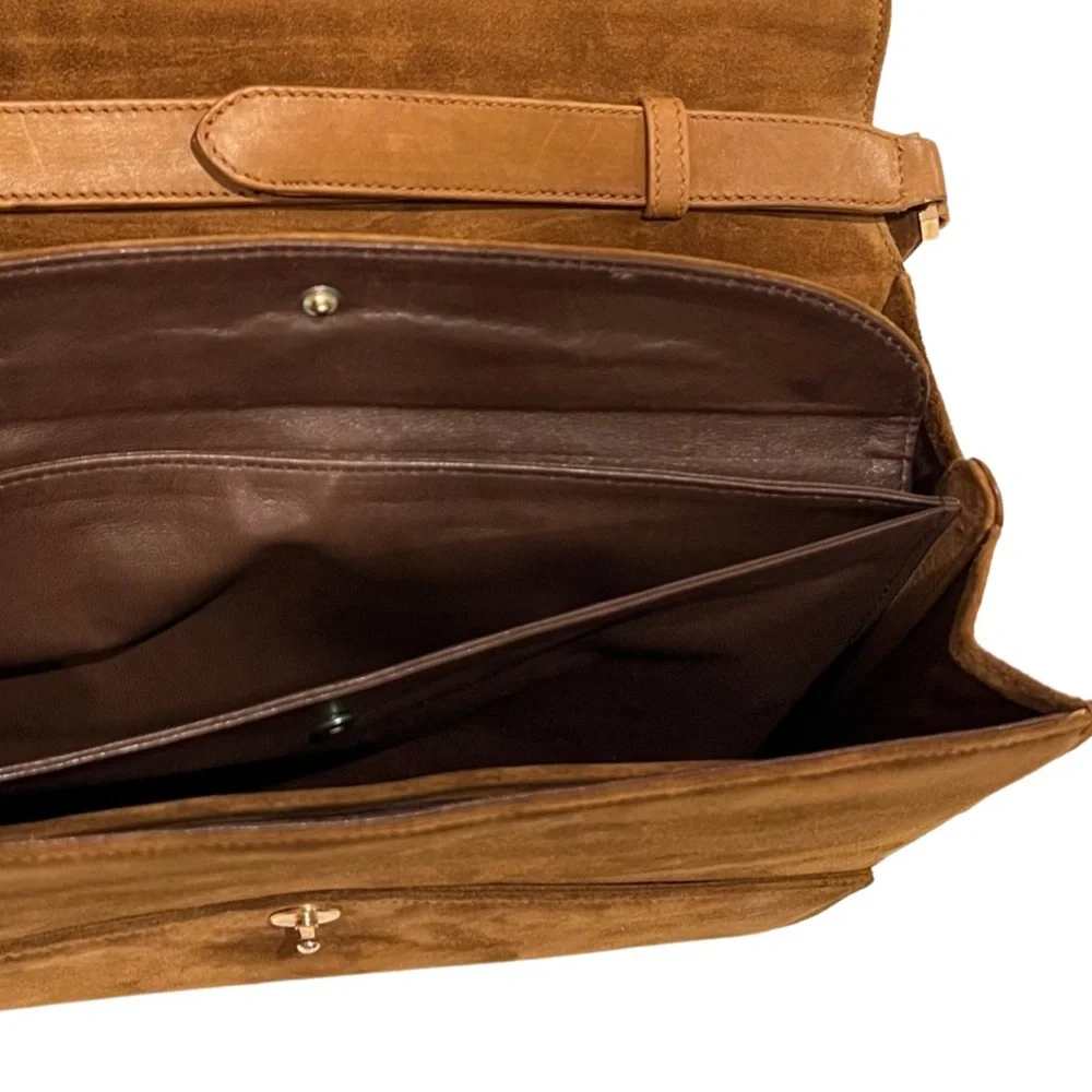 Vintage 1970s Gucci Blondie Camel Suede GG Envelope Bag convertible - Picture 9 of 14